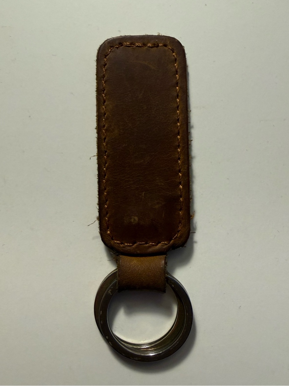 Leather Key Ring Keychain in Brown